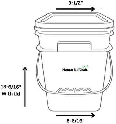 House Naturals 4 Gallon Square Food Grade Bucket Pail with Plastic Handles and Lid (Pack of 3) Made in USA containers (Pink/Magenta/Purple - Black lids)
