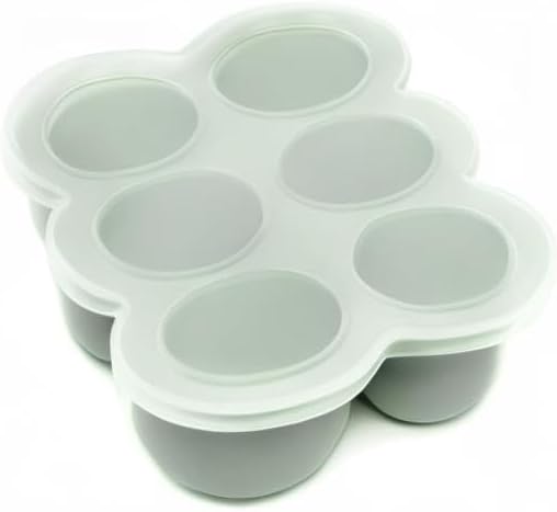 WeeSprout Silicone Baby Food Freezer Tray with Clip-on Lid - Perfect Storage Container for Homemade Baby Food, Vegetable & Fruit Purees, and Breast Milk (Matte Green, Six 3 Ounce Sections)