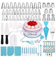 Cake Decorating Supplies Kit,310 PCS Baking Supplies Set with Icing Piping Tips & Russian Nozzles with Pattern Chart,Piping Bags,Mother’s Day Gift