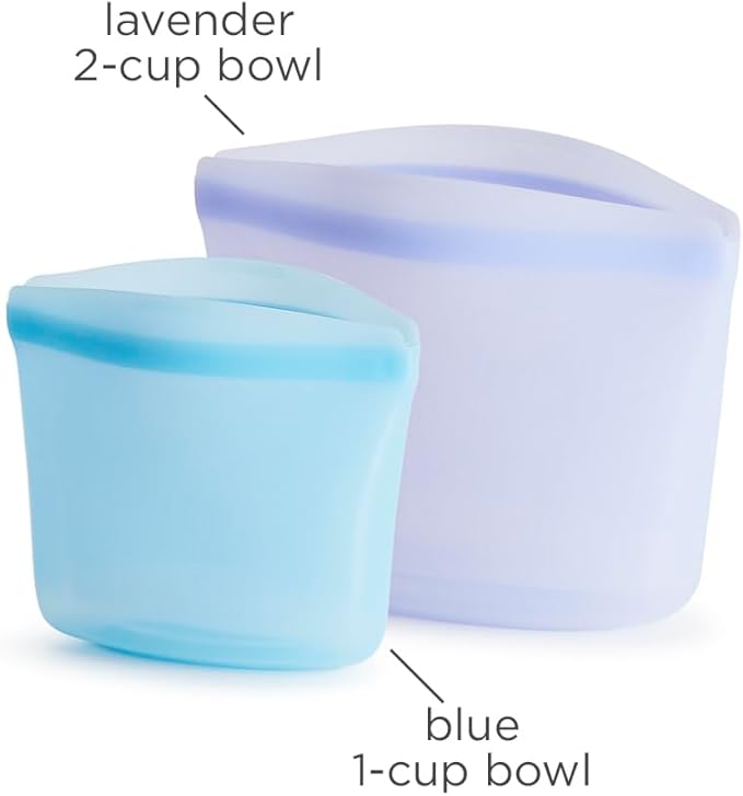 Stasher Premium Silicone Reusable Food Storage Bags, 2-Pack, Multi, Multi-Use Food Storage Bags, Lunch Bag, Travel Containers, BPA Free, Leak-free, Dishwasher-Safe, Eco-friendly