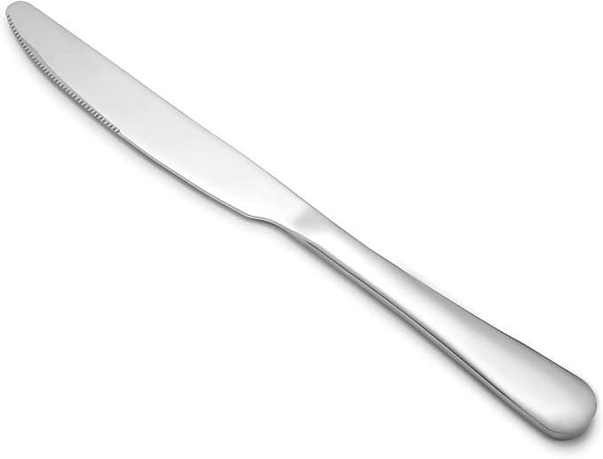 SANTUO Stainless Steel 12-Piece Dinner Knives Pack, Table Steak Knives Set for 12 (Silver 9 Inches)