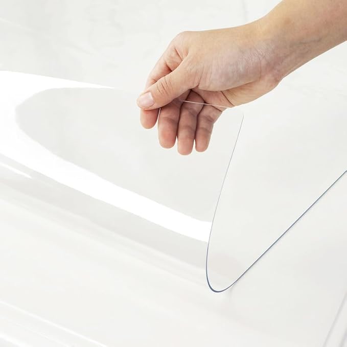 Warmstar Clear Table Cover Protector 28 x 60 Inch,1.5mm Thick Plastic Table Cover Rectangle,PVC Clear Table Protector,Desk Protector Mat for Kitchen, Dresser, Writing Desk，Dining Room Table