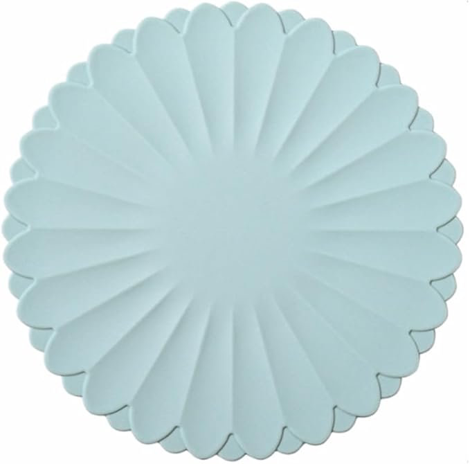 Heat-Resistant Silicone Trivet Mats, Non-Slip Hot Plate Holder for Kitchen Countertops & Dining Table, Reusable Pot Holder Pad with Secure Grip, Dishwasher Safe (Sea Sky Blue, Diameter: 18cm/7.09")