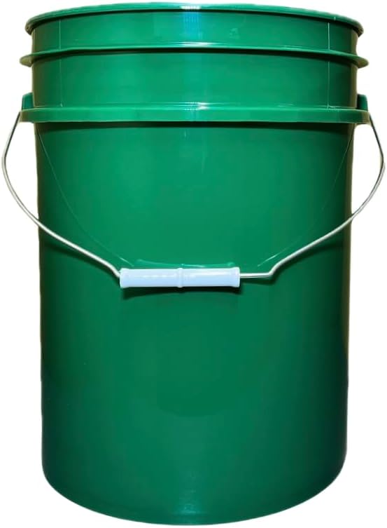 House Naturals 5 Gallon Premium HPDE Plastic Bucket - Made in USA Food Grade Storage Container, BPA Free All Purpose Pail (3, Dark Green)