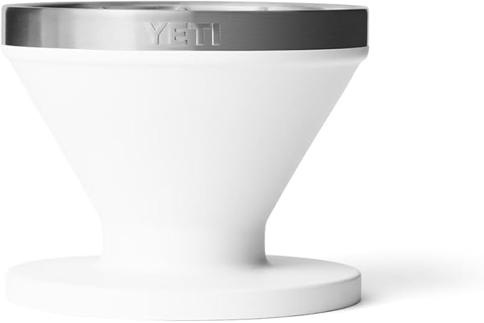 YETI Pour Over Coffee Maker Accessory Ramblers, Designed for Perfect Coffee Extraction Anywhere, Stainless Steel, fits any V60 Filter, White
