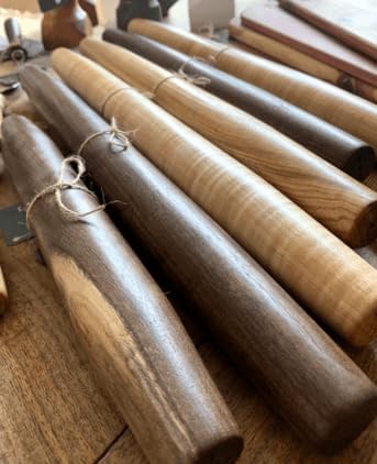 Handmade 12" Walnut French Rolling Pin for Dough - Tapered Wooden Rolling Pin for Baking, Pizza, Chapati, Tortilla, and More - Crafted in Kentucky