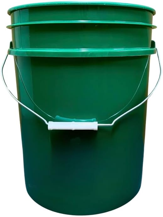 House Naturals 5 Gallon Premium HPDE Plastic Bucket - Made in USA Food Grade Storage Container, BPA Free All Purpose Pail (5, Dark Green)
