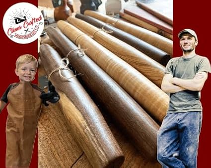 Handmade French Rolling Pin Set: 12 & 20 Wooden Rolling Pins for Baking, Dough, Pizza, Chapati, and Tortilla. Crafted in Kentucky. (Maple, Set (12 Inch & 20 Inch))