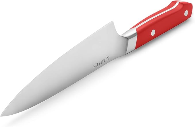 Misen 6.8" Chef Knife – High Carbon Japanese AUS-10 Stainless Steel – Hybrid German & Japanese Blade – Precision Kitchen Knife for Professionals & Home Cooks – Ultimate Cutting Performance - Red
