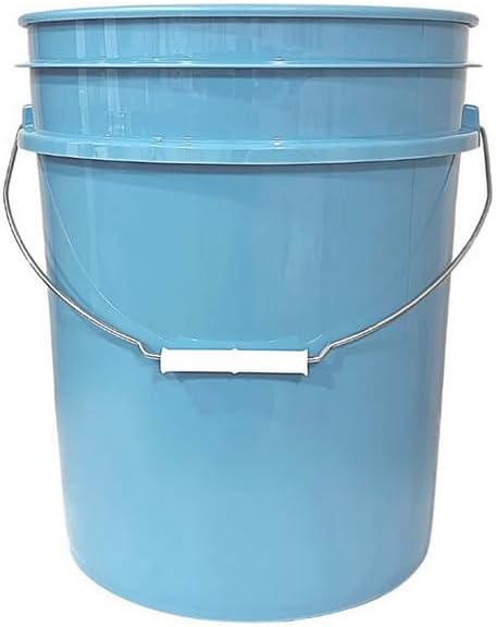 House Naturals 5 Gallon Premium HPDE Plastic Bucket - Made in USA Food Grade Storage Container, BPA Free All Purpose Pail (4, Light Blue)