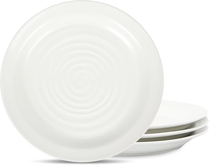 Stone Lain Orbit 4-Piece Salad Plate Set Stoneware, White