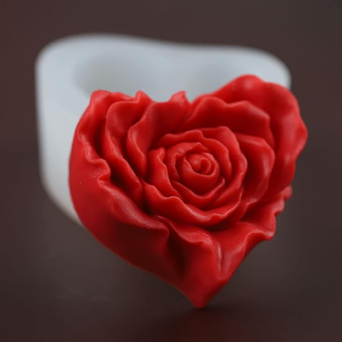 3.5 inch Rose Flower Mold Handmade Rose Soap Mold Peony Silicone Mold for Resin Candle Mold Rose Flower Cake Decoration Mold Weave Rose Flower Mold Round Shape Soap Mold