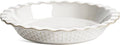 LE TAUCI Pie Pans for Baking 9 Inch, Ceramic Pie Plate for Apple Pie, Round Baking Dish Oven Safe, Embossment Housewarming Wedding Present - 36 OZ, Set of 1, Honey Comb, Arctic White