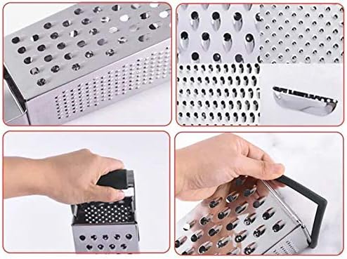 Vertical Stainless Steel Grating Four-sided Boxed Grater For Cucumbers, Carrots And Cheese, Grater, Melon, Planing, Potato, Planer, Non-slip Handle，Peeler