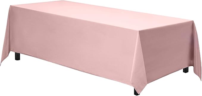 Gee Di Moda Rectangle Tablecloth - 70 x 120 Inch Pink Tablecloth for 6 or 8 Foot Rectangle Table - Heavy Duty Washable Fabric - for Buffet Table, Holiday Party, Dinner, Wedding & Baby Shower