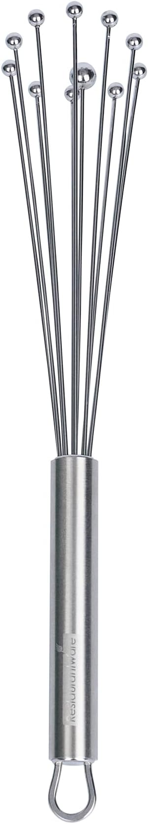 Restaurantware-German Standard 10.6 Inch Ball Whisks, 24 Dishwashable Kitchen Whisks - Ergonomic Handle, Durable, Stainless Steel Manual Egg Beater, Suitable For Whisking, Stirring, Mixing, Beating