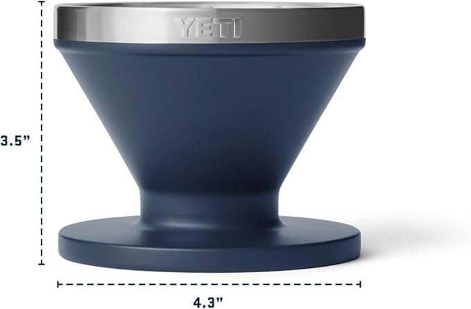YETI Pour Over Coffee Maker Accessory Ramblers, Designed for Perfect Coffee Extraction Anywhere, Stainless Steel, fits any V60 Filter, Black