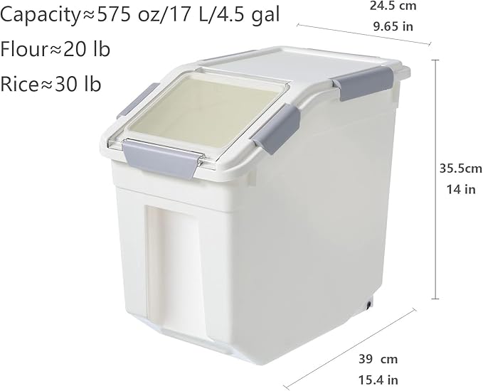 CITY BABY 2 Pack Airtight Flour Storage Container With Scoop,Dry Food, Sugar, Baking Supplies,Rice Container Set -BPA Free- Pet Food Storage Container,Dog Cat Birds Food Bin(20 lb)