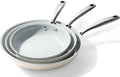 Cookware Ceramic Nonstick Frying Pans: 3Pieces Non Stick Skillet 8 9.5 11 Inches - Healthy Egg Fry Pans - Free of PTFE,PFOA,PFAS