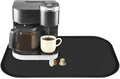 TOHONFOO Silicone Coffee Maker Mat with Lip, 24'' x 16'' Heavy Duty Coffee Maker Mat for Countertops, Coffee Tray Fit Under Coffee Machine Appliance Automatic Machines Espresso Accessory, Black