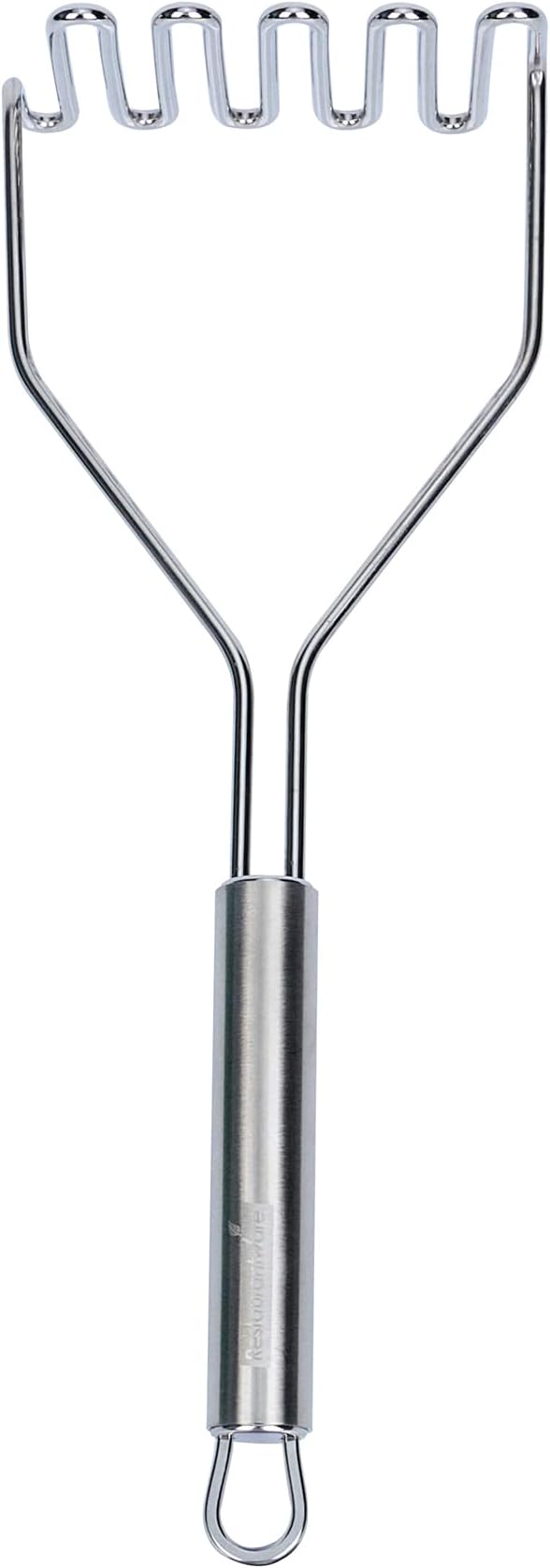 Restaurantware-German Standard Wire Mashers With Ergonomic Handle, 6 Heavy-Duty Potato Mashers - Dishwashable, Durable, Stainless Steel Food Masher, For Avocado, Beans, Sweet Potatoes, And, More