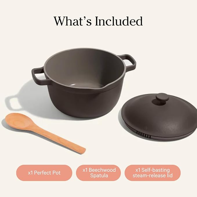 Our Place Perfect Pot - 5.5 Qt. Nonstick Ceramic Sauce Pan with Lid | Versatile Cookware for Stovetop and Oven | Steam, Bake, Braise, Roast | PTFE and PFOA-Free | Toxin-Free, Easy to Clean | Char