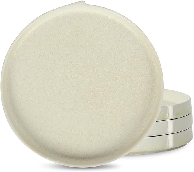 Stone Lain Bao 4-Piece Salad Plate Set Stoneware, Beige