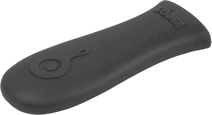 Lodge Silicone Hot Handle Holder - Dishwasher Safe Hot Handle Holder Designed for Lodge Cast Iron Skillets 9 Inches+ w/Keyhole Handle - Reusable Heat Protection Up to 500° - Black