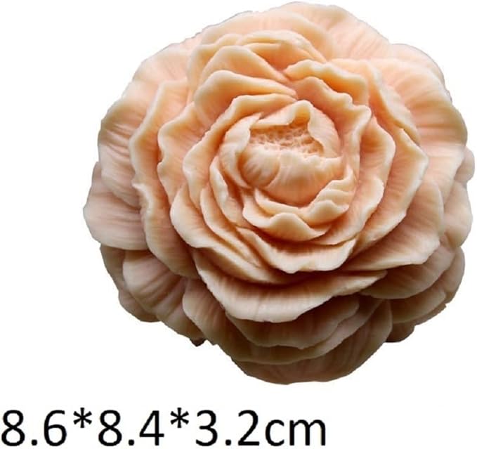 3 inch Peony Flower Handmade Soap Mold Flower Mold Soap Making Molds Peony Silicone Mold for Resin Candle Mold Peony Flower Cake Decoration Mold Round Shape Soap Mold