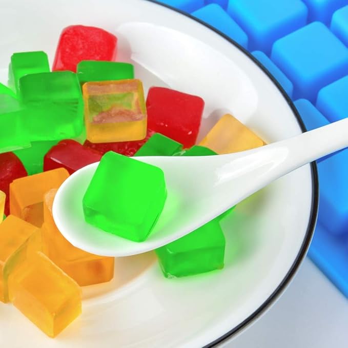 Square Silicone Candy Molds - Mini Silicone Molds for Hard Candy, Chocolate, Gummy, Caramel, Ganache, Ice Cubes (2)