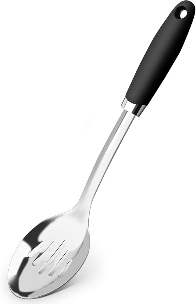 Brushed Stainless Steel Non-Slip Ergonomic Handle Spoon
