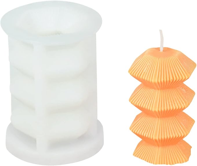 Flower Candle Mold - Cylinder & Irregular Shapes - 3D Silicone Mold for Resin Candle Making