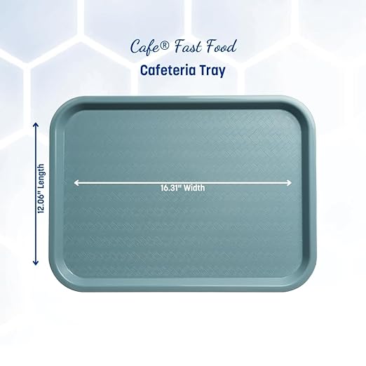 Carlisle FoodService Products Cafe Plastic Fast Food Tray, 12" x 16", Slate