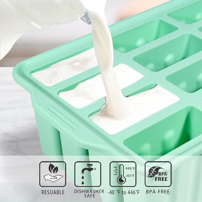 Silicone Popsicles Molds 12 Pieces, Popsicle Holders for Kids with 50 Wooden Sticks Cake Pop Molds, Ice Pop Mold BPA Free Easy Release,Ice Cream Molds Popsicle Maker for Toddlers