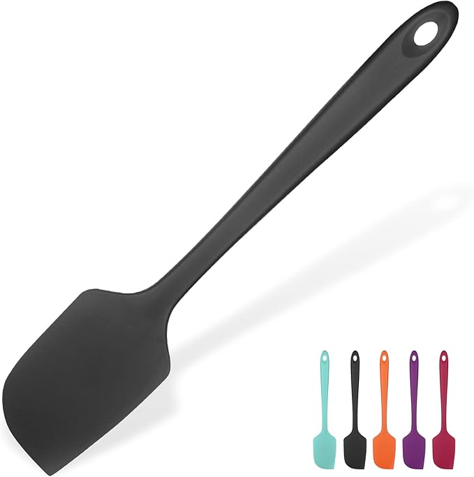 14in Extra Large Silicone Spatula: U-Taste 600ºF Heat Resistant Flexible Silicon Mixing Stirring Cooking Scraping Baking Bowl Scraper Seamless Spreader for Kitchen Nonstick Cookware (Black)