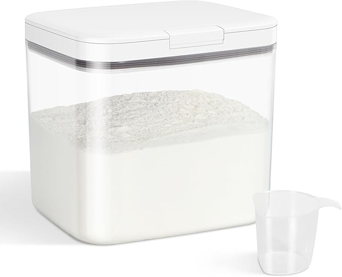Versatile Storage Container Bin with Pop-up Lid & Scoop, Rice Flour Container Dog Cat Food Storage Container, Laundry Room Organization Household Essentials Kitchen Pantry Organizers