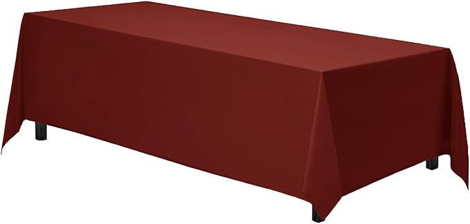 Gee Di Moda Rectangle Tablecloth - 70 x 120 Inch Burnt Orange Table Cloth for 6 or 8 Foot Rectangle Table - Heavy Duty Washable Fabric - for Buffet Table, Holiday Party, Dinner, Wedding & Baby Shower