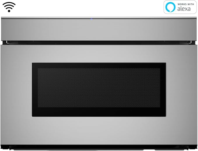 SHARP SMD2479JS Smart Microwave Drawer Oven with Easy Wave Open, 24-inch, 1.2 Cubic Feet, 950 Watt, Concealed Glass Touch Control Panel, Compatible with Alexa Certified, Stainless Steel