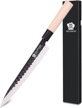 WILDMOK Left Handed Sushi Sashimi Knife 10 Inch with German Stainless Steel Yanagiba Chef Kitchen Knives for Left Handed Cutting Sushi, Fish Filleting & Slicing Vegetable