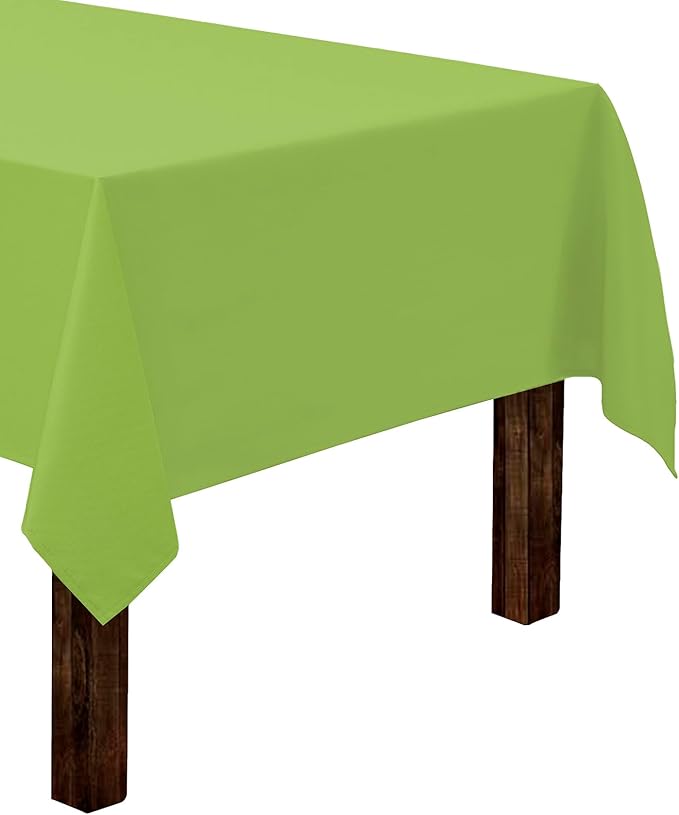 Gee Di Moda Rectangle Tablecloth - 60 x 84 Inch Apple Green Table Cloth for 5 Foot Rectangle Table - Heavy Duty Washable Fabric - for 5 Ft Buffet Table, Holiday Party, Dinner, Wedding & Baby Shower