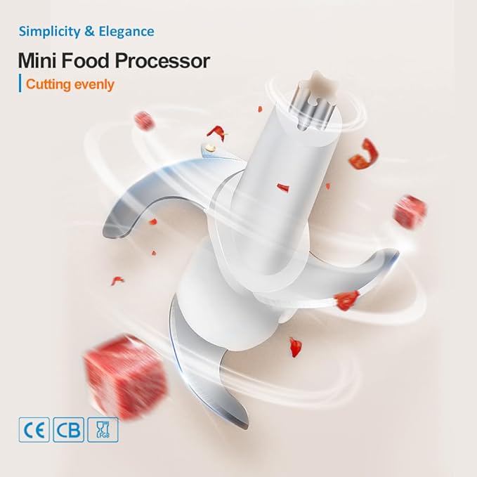 Wireless Electric Food Processor，600ML Electric Food Chopper For Meat,Onions,vegetables,Garlic,Complementary Food, Meat Chopper Blender