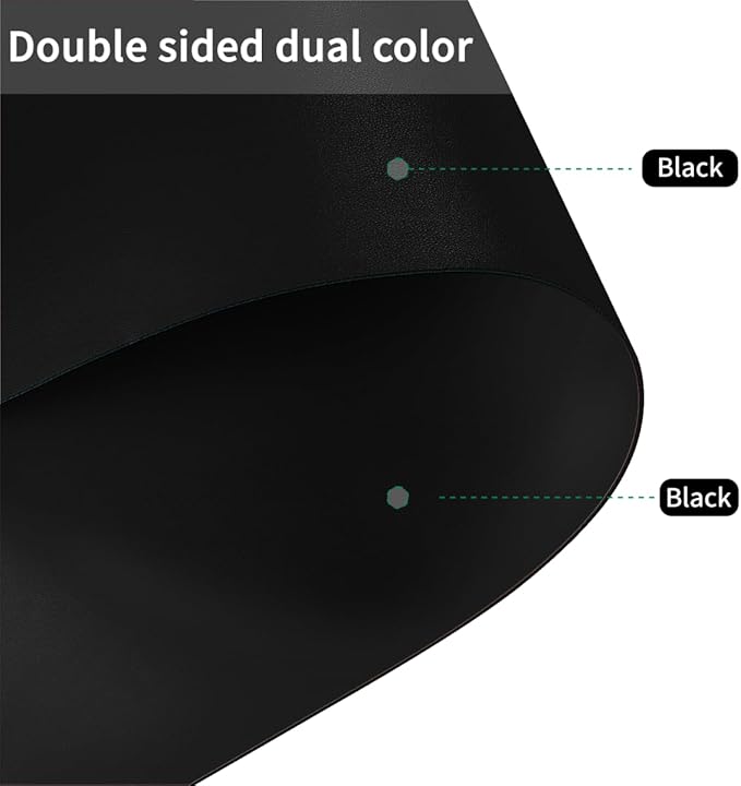 Vanity Protector Mat - Can Be Used On Both Sides Waterproof and Easy to Clean Good Flatness Used for Dresser Table(Black+Black 10x48)
