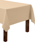 Gee Di Moda Rectangle Tablecloth - 60 x 84 Inch Beige Table Cloth for 5 Foot Rectangle Table - Heavy Duty Washable Fabric - for 5 Ft Buffet Table, Holiday Party, Dinner, Wedding & Baby Shower