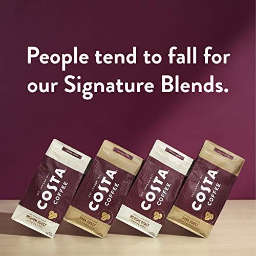 Costa Coffee Whole Bean Coffee, Signature Blend Medium Roast, 12oz each, Rainforest Alliance Certified