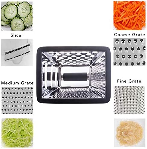 Vertical Stainless Steel Grating Four-sided Boxed Grater For Cucumbers, Carrots And Cheese, Grater, Melon, Planing, Potato, Planer, Non-slip Handle，Peeler