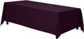 Gee Di Moda Rectangle Tablecloth - 90 x 132 Inch Eggplant - Heavy Duty Washable Polyester - 6 Ft Buffet Table, Holiday Party, Wedding & Baby Shower