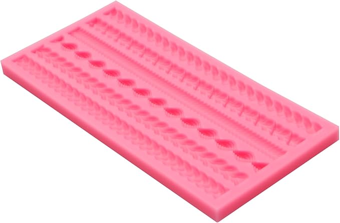 Silicone Pie Crust Molds, Knit Rope Lace Chain Chocolate Molds, Cake Decoration Fondant Baking Mold for Pastry Pies Candy Sugar Craft Gum Paste Cookie Clay Resin