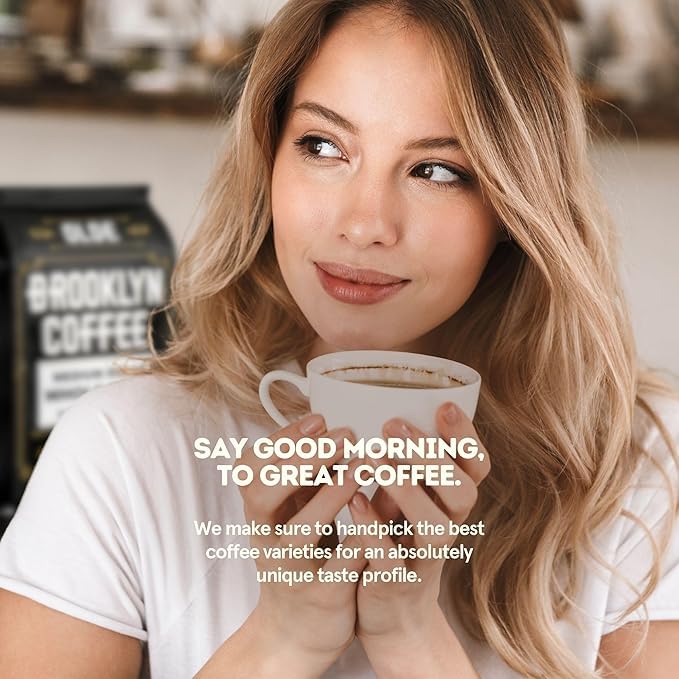 BROOKLYN COFFEE Whole Bean, Italian Dark Roast (5lb) Extra Strong, Delicious Taste, Heavenly Aroma - Fresh Bulk Coffee Beans Roasted Weekly in NYC