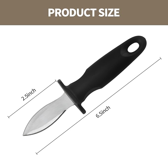 Oyster Knife Shucker Oyster Shucking Tool Perfect for Opening Clams, Mussels, Scallops, Shellfish Ideal for Home Kitchens, Raw Bars & Chefs（1 Pack）