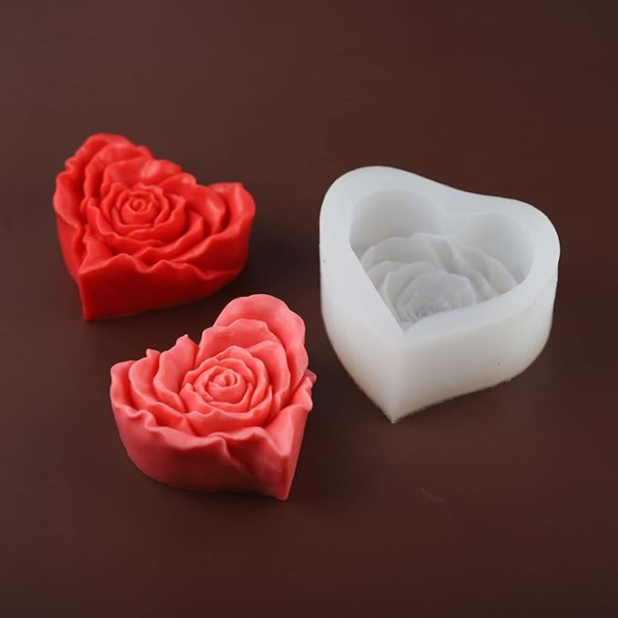 3.5 inch Rose Flower Mold Handmade Rose Soap Mold Peony Silicone Mold for Resin Candle Mold Rose Flower Cake Decoration Mold Weave Rose Flower Mold Round Shape Soap Mold